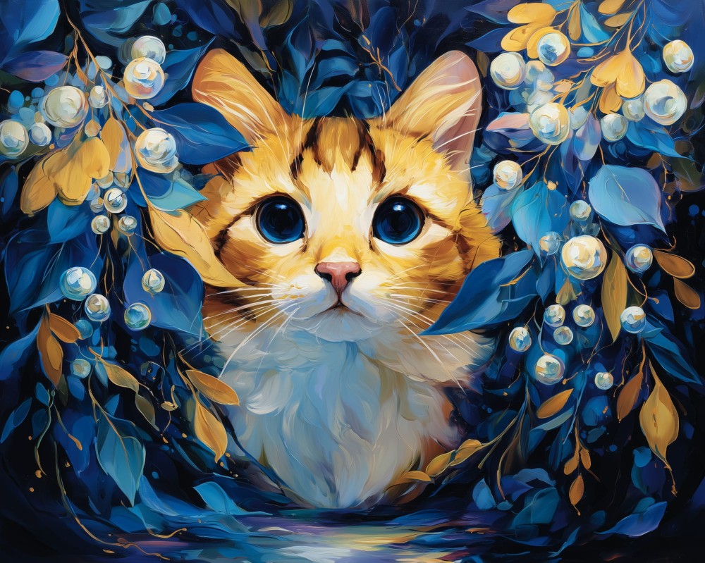 Haft Diamentowy - Nocny Portret Kota