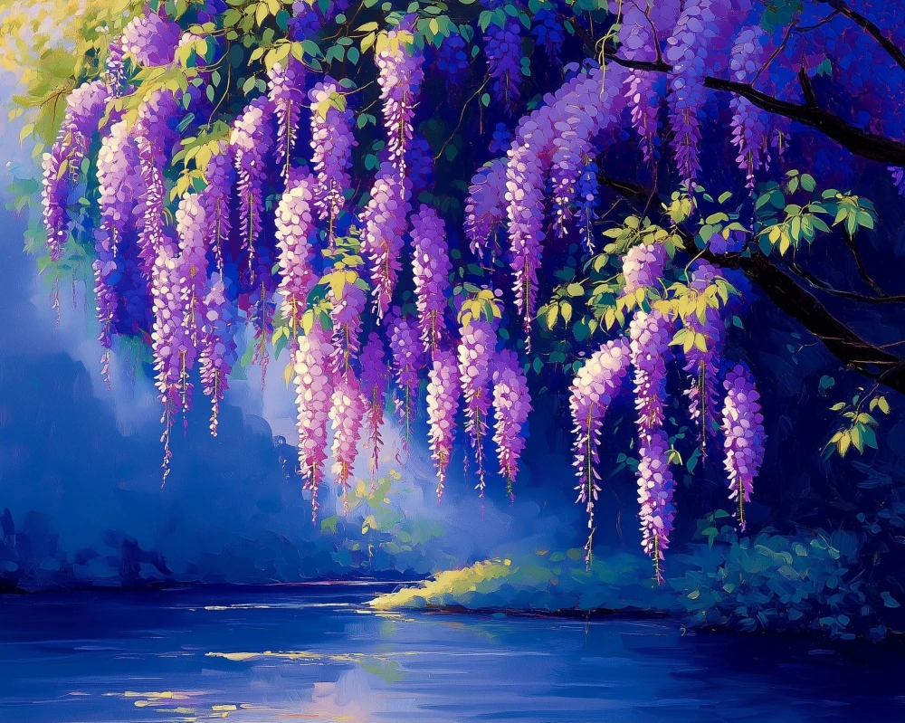 Haft Diamentowy - W Cieniu Wisterii