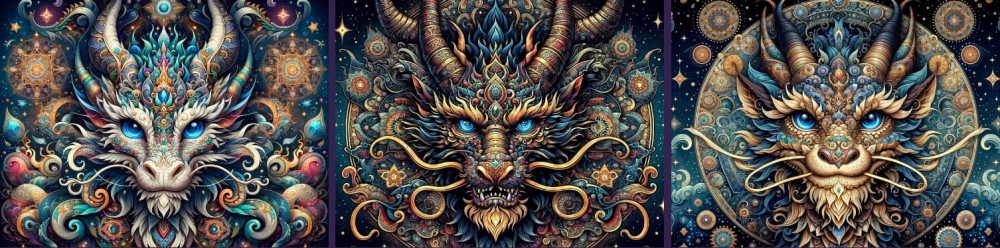 Malowanie po Numerach - Magiczny Smok - Zestaw 3 szt