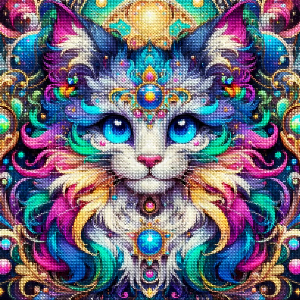 Haft Diamentowy Diamond Painting Mozaika Diamentowa Zestaw DIY 5D Baśniowy Kotek 1_2.jpg