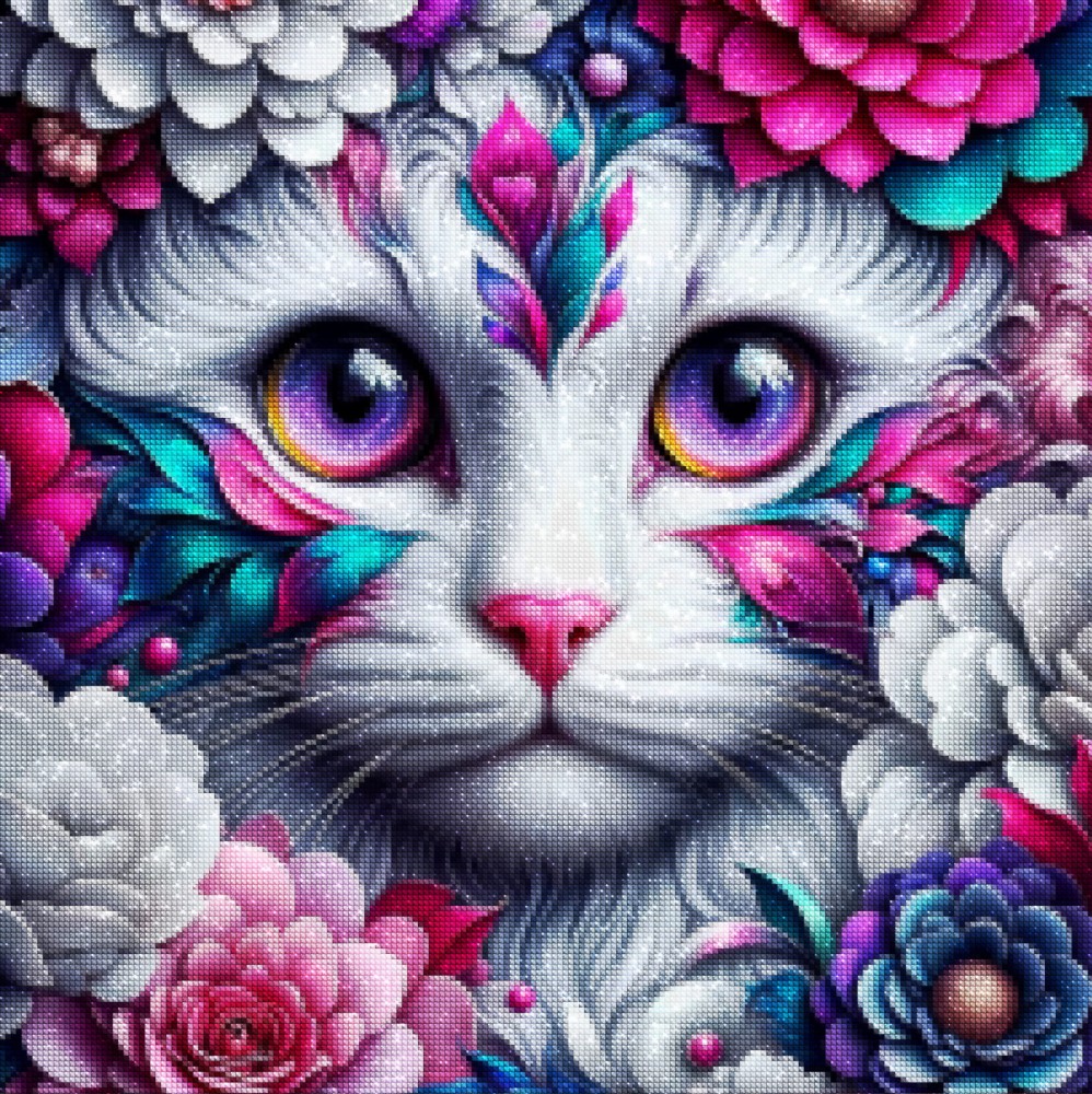 Haft Diamentowy Diamond Painting Mozaika Diamentowa Zestaw DIY 5D Baśniowy Kotek 2_2.jpg