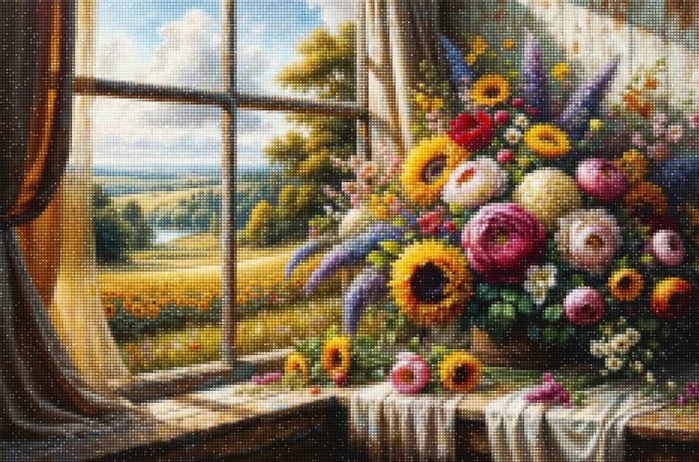 Haft Diamentowy Diamond Painting Mozaika Diamentowa Zestaw DIY 5D Wiosenny Nastrój_2