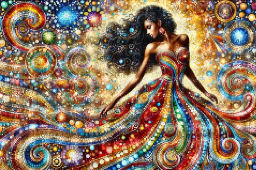 Haft Diamentowy Diamond Painting Mozaika Diamentowa Zestaw DIY 5D Kobieca Energia_2