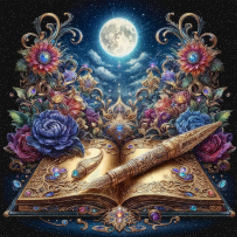 Haft Diamentowy Diamond Painting Mozaika Diamentowa Zestaw DIY 5D Zaczarowana Księga_2