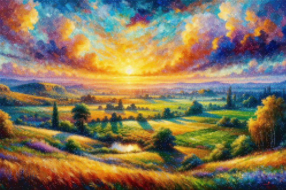 Haft Diamentowy Diamond Painting Mozaika Diamentowa Zestaw DIY 5D Magiczny Krajobraz 06_2