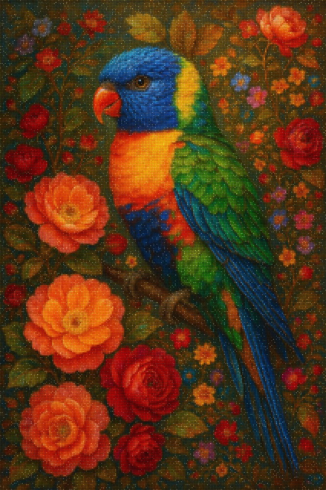 Haft Diamentowy Diamond Painting Zestaw Rajska Papuga 4x6 02_02