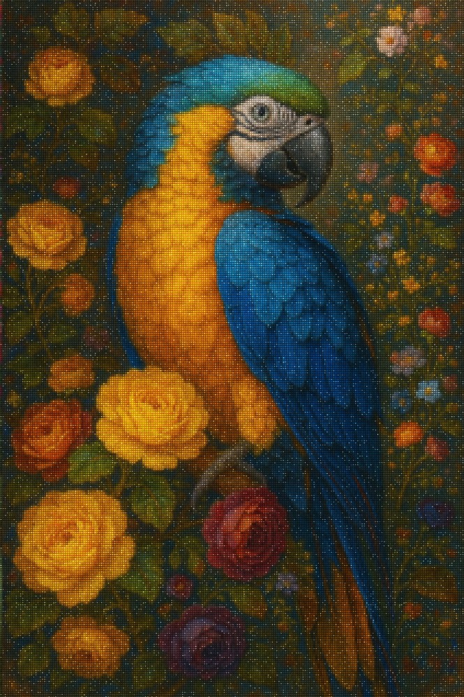 Haft Diamentowy Diamond Painting Zestaw Rajska Papuga 4x6 01_02