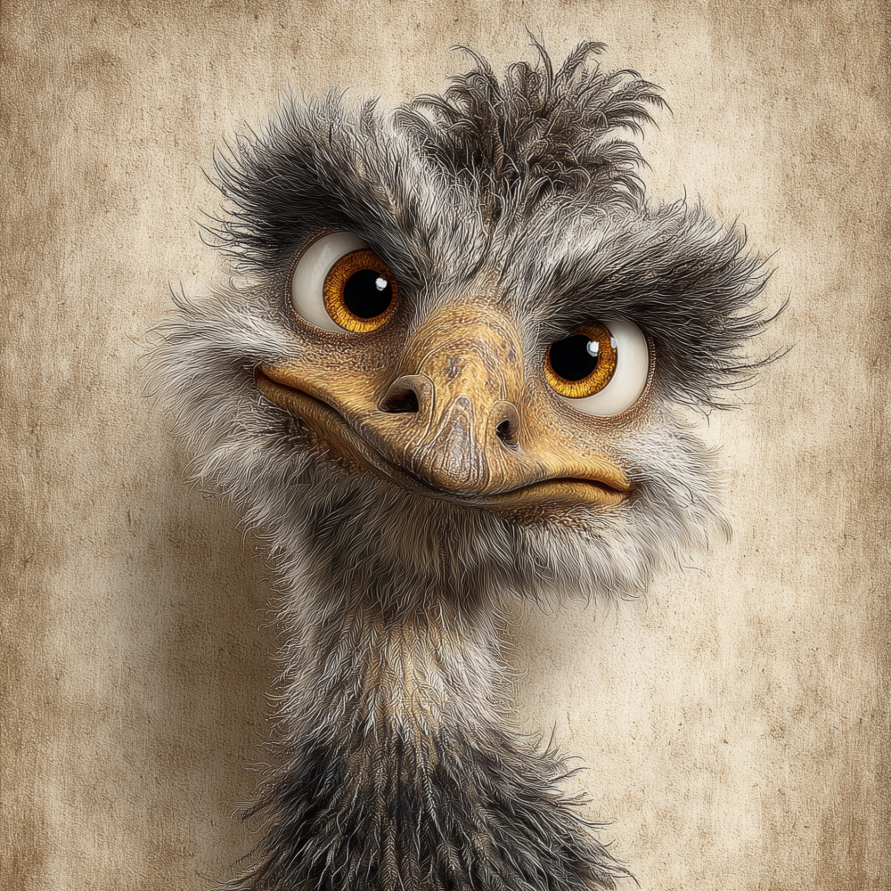 Haft Diamentowy - Spojrzenie Emu