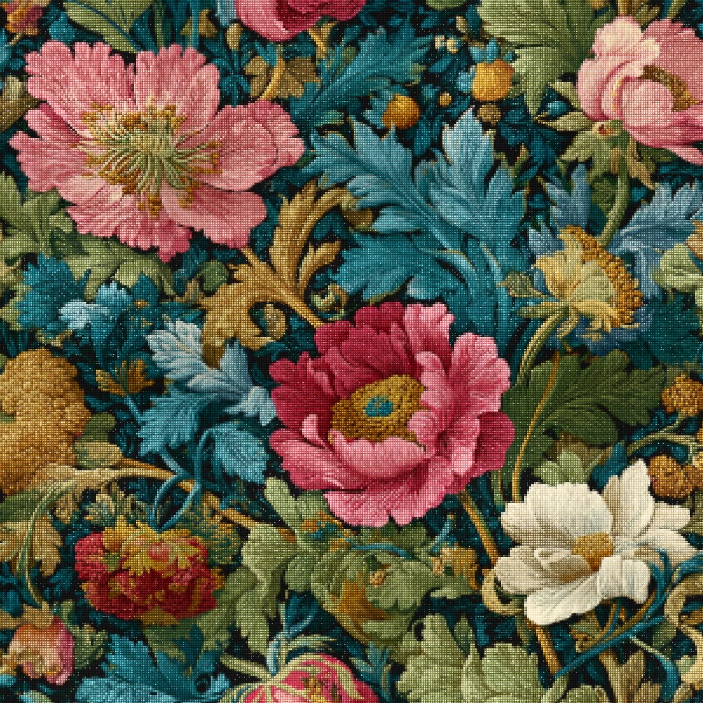 Haft Diamentowy Diamond Painting Zestaw Retro Botanika 03_02