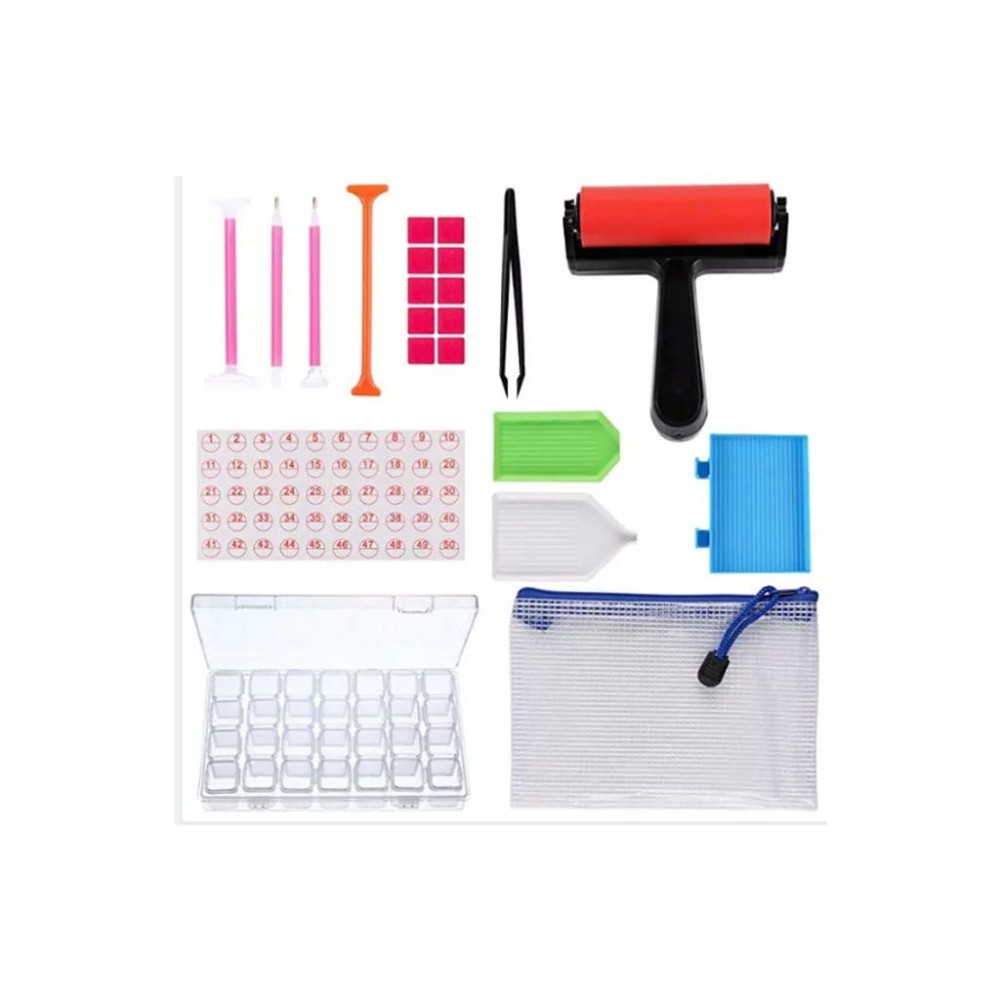 Haft Diamentowy - Zestaw Narzędzi do Haftu - Saszetka + Organizer