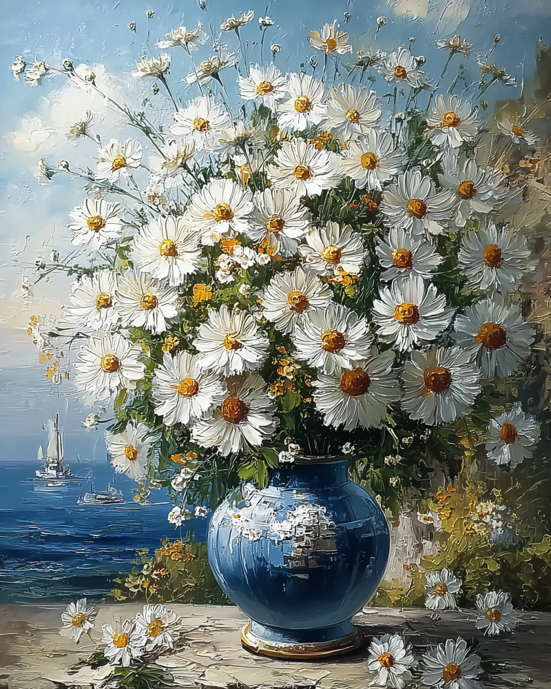 Haft Diamentowy - Błękitny Spokój
