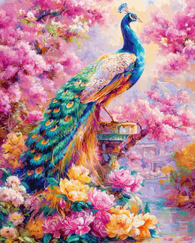 Haft Diamentowy Diamond Painting Zestaw Królewski Paw 4x5_02.jpg