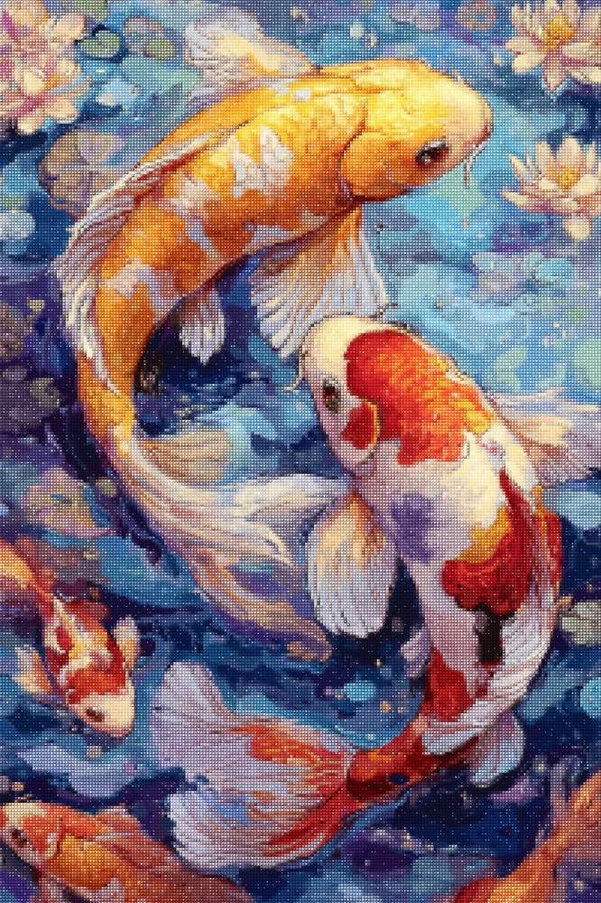 Haft Diamentowy Diamond Painting Zestaw Taniec Koi 4x6_02.jpg
