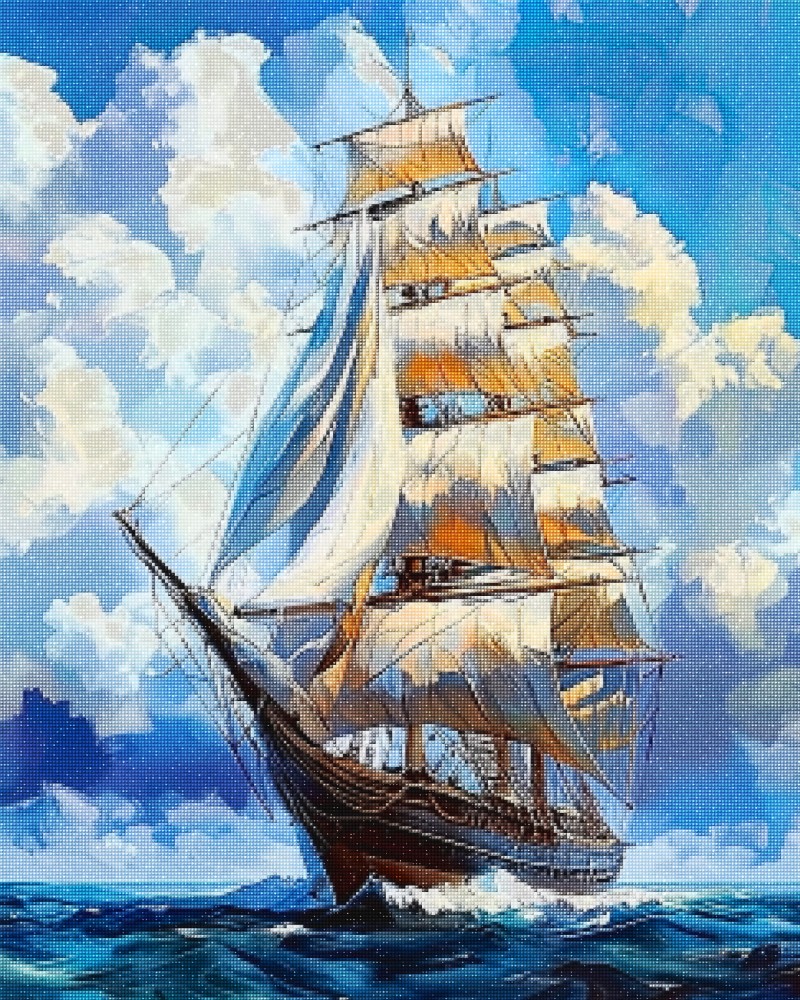Haft Diamentowy Diamond Painting Zestaw Biały Żagiel 4x5_02.jpg