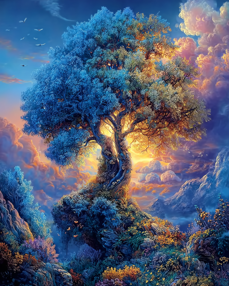 Haft Diamentowy Diamond Painting Zestaw Drzewo Świtu 4x5_01