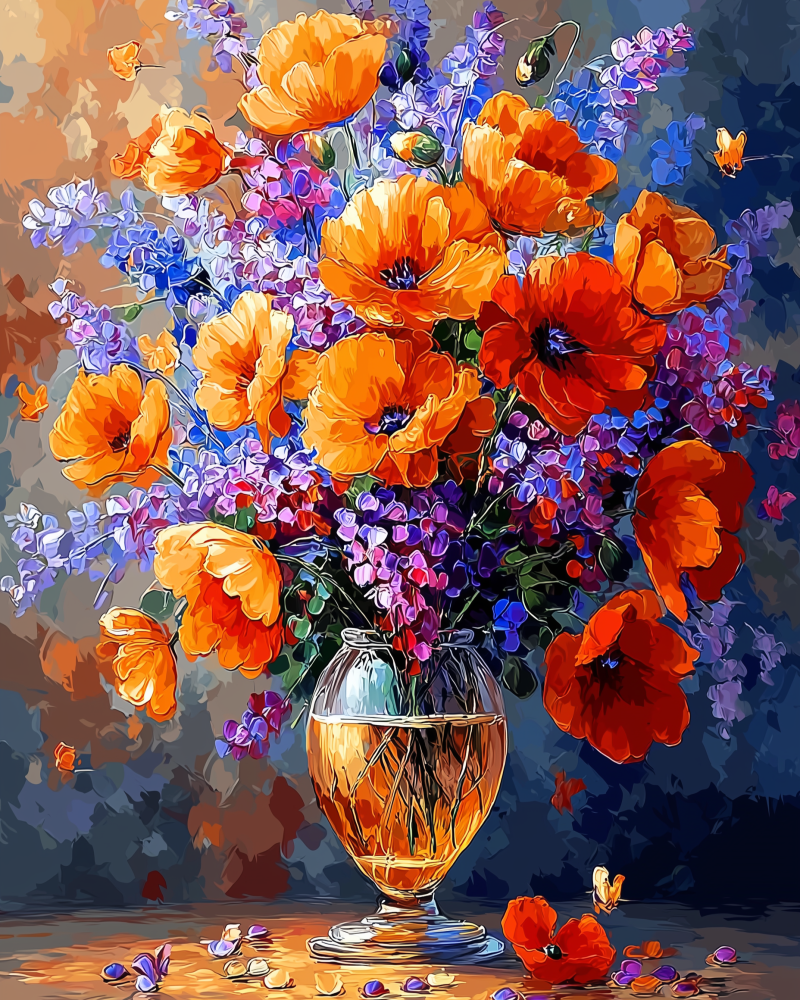 Haft Diamentowy - Bukiet z Makami