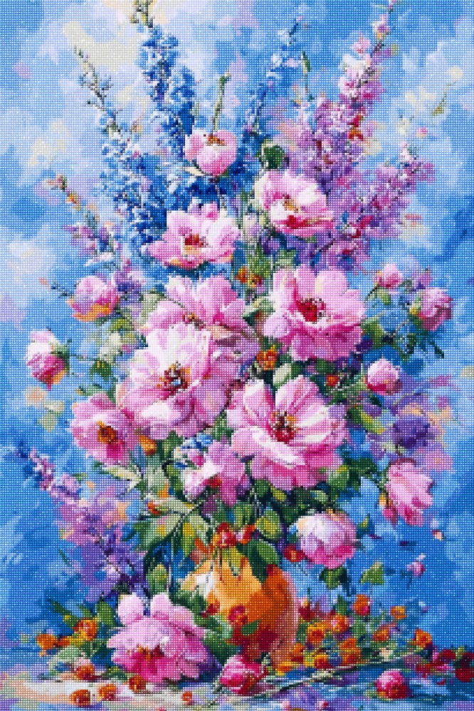 Haft Diamentowy Diamond Painting Zestaw Różowy Bukiet 4x6_02