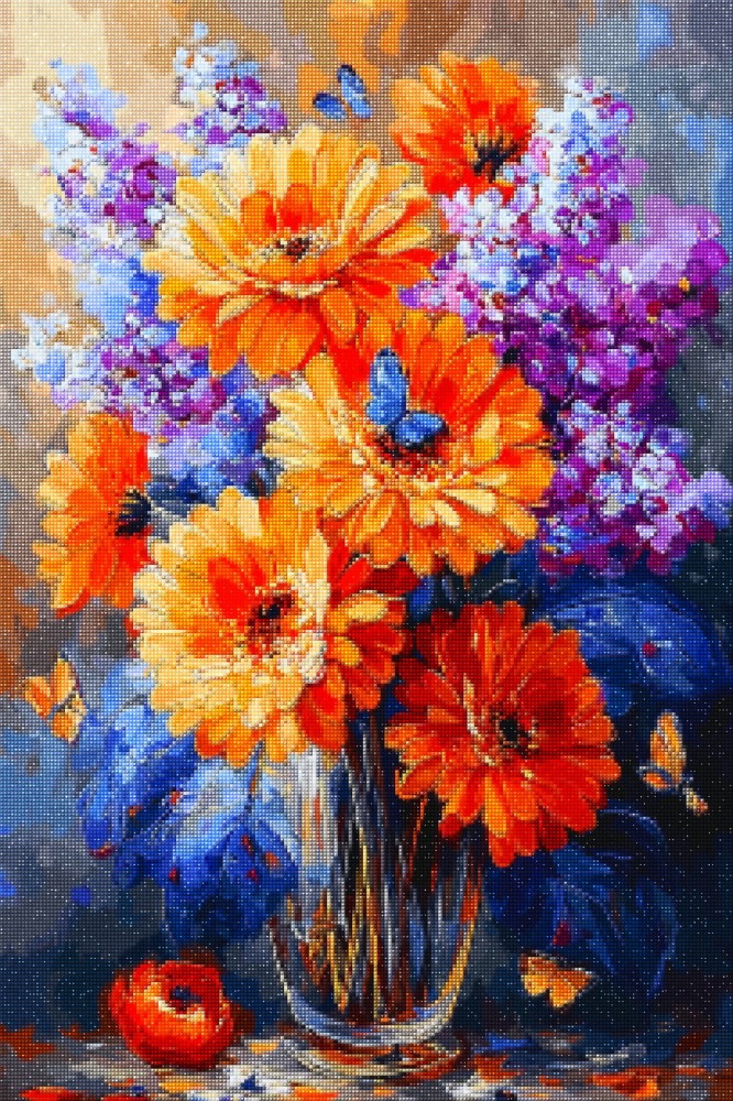 Haft Diamentowy Diamond Painting Zestaw Letnie Gerbery 4x6_02