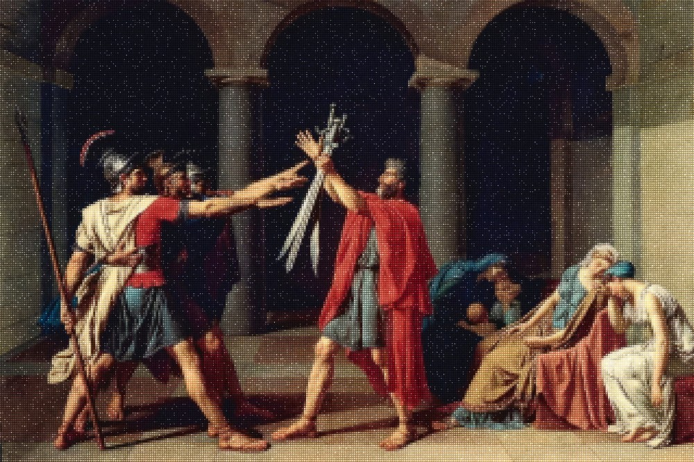 Haft Diamentowy Diamond Painting Zestaw Przysięga Horacjuszy Jacques-Louis David 4x6_2.jpg