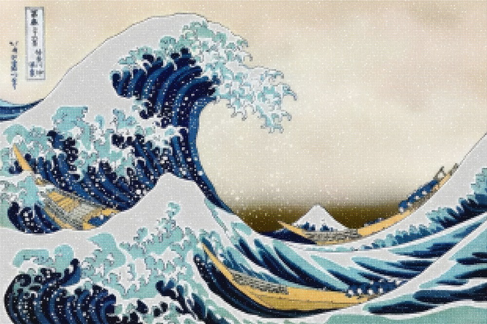 Haft Diamentowy Diamond Painting Zestaw Wielka fala w Kanagawie Katsushika Hokusai 4x6_2.jpg