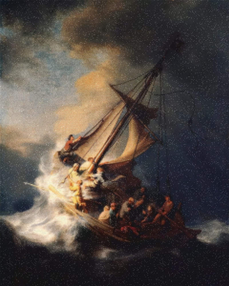 Haft Diamentowy Diamond Painting Zestaw Burza na Jeziorze Galilejskim Rembrandt van Rijn 4x5_2.jpg