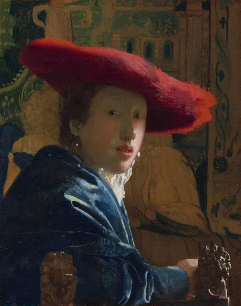 Haft Diamentowy - Johannes Vermeer Dziewczyna w czerwonym kapeluszu