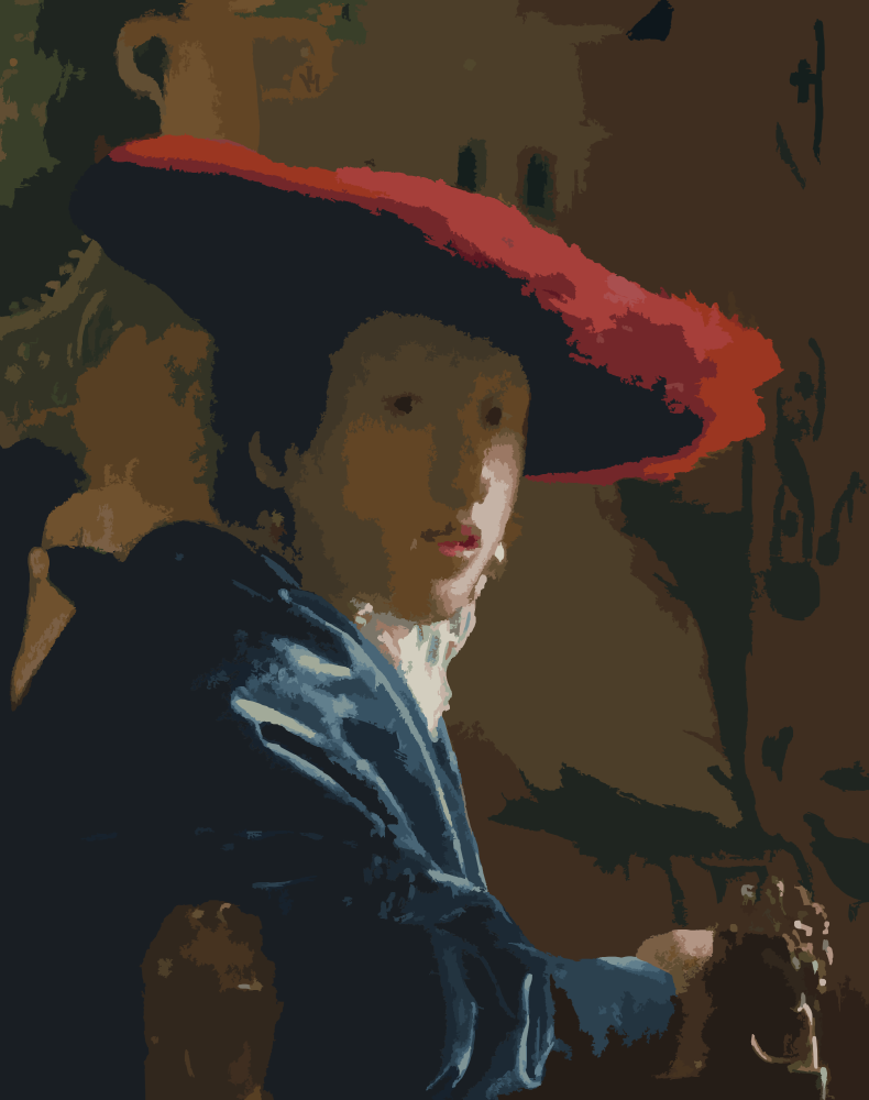 Malowanie po Numerach Zestaw Dziewczyna w czerwonym kapeluszu Johannes Vermeer 4x5_2.png