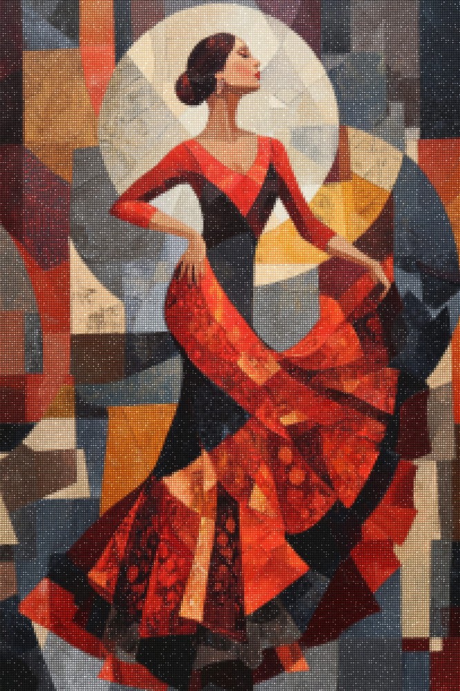 Haft Diamentowy Diamond Painting Zestaw Królowa Flamenco 4x6_02_s.jpg