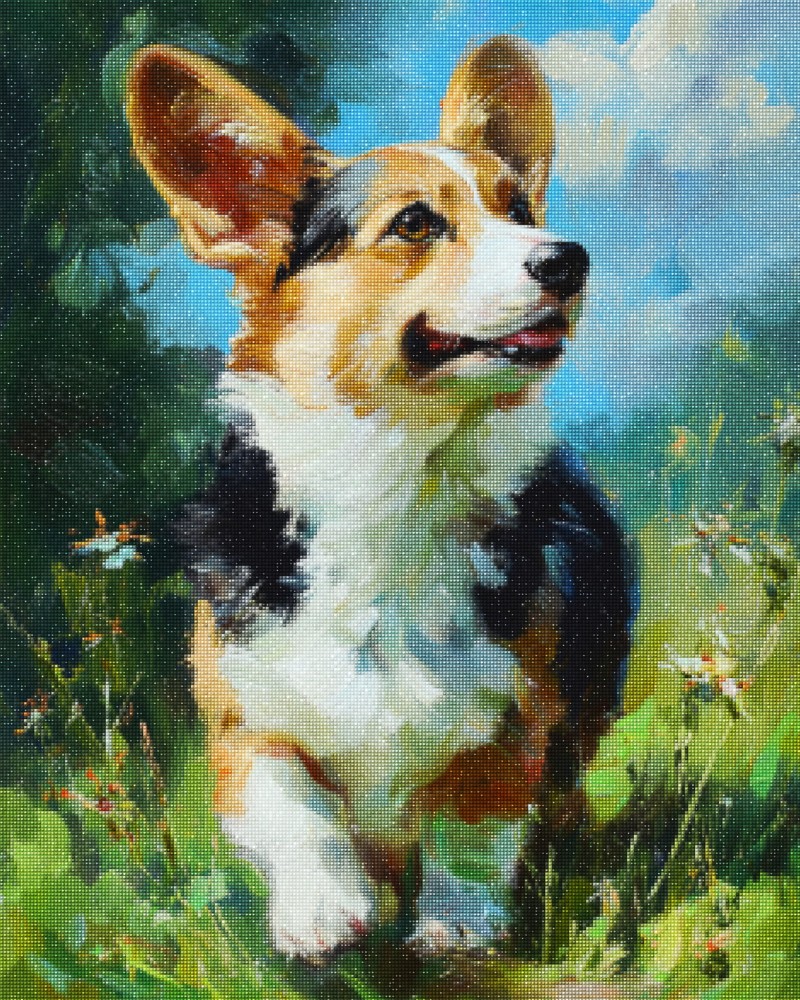 Haft Diamentowy Diamond Painting Zestaw  Letni Corgi 4x5_02_s.jpg