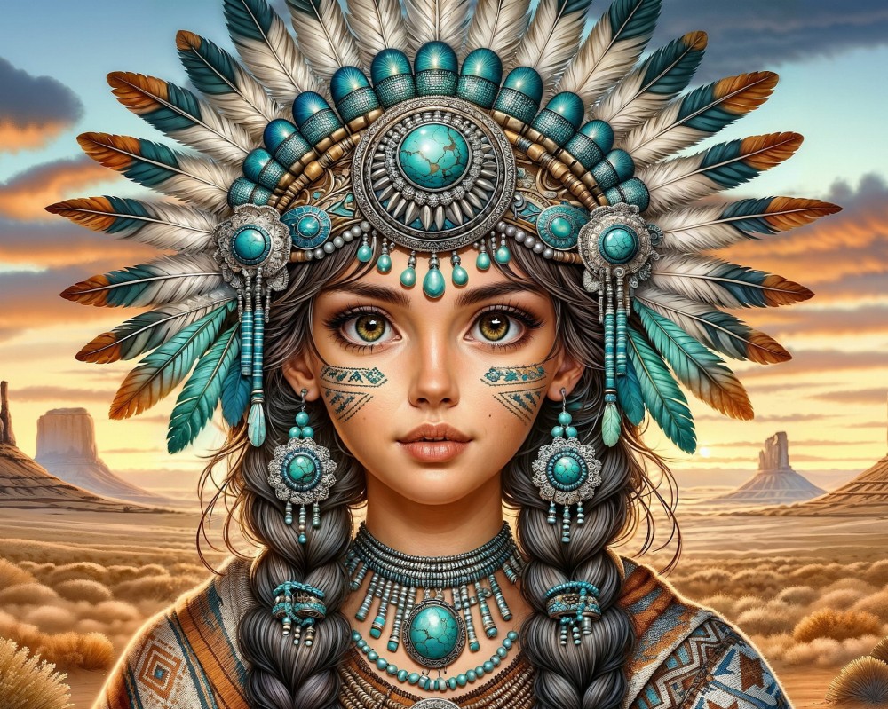 Haft Diamentowy - Piękna Indianka 3