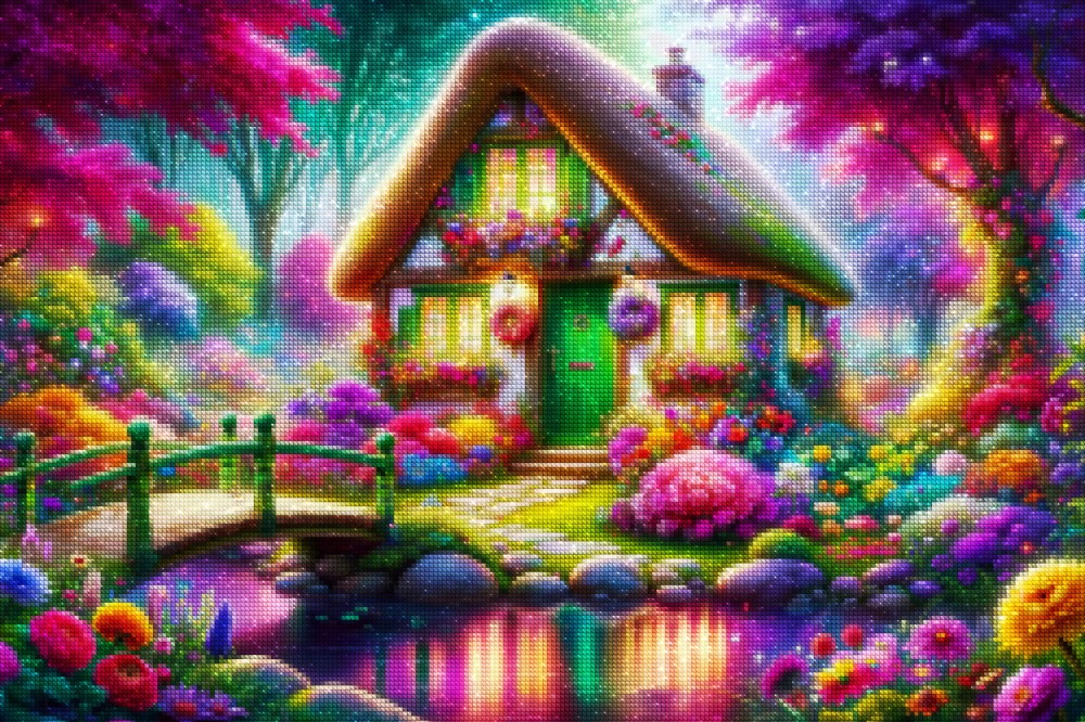 Haft Diamentowy Diamond Painting Mozaika Diamentowa Zestaw DIY 5D Baśniowy Domek 01_2.jpg