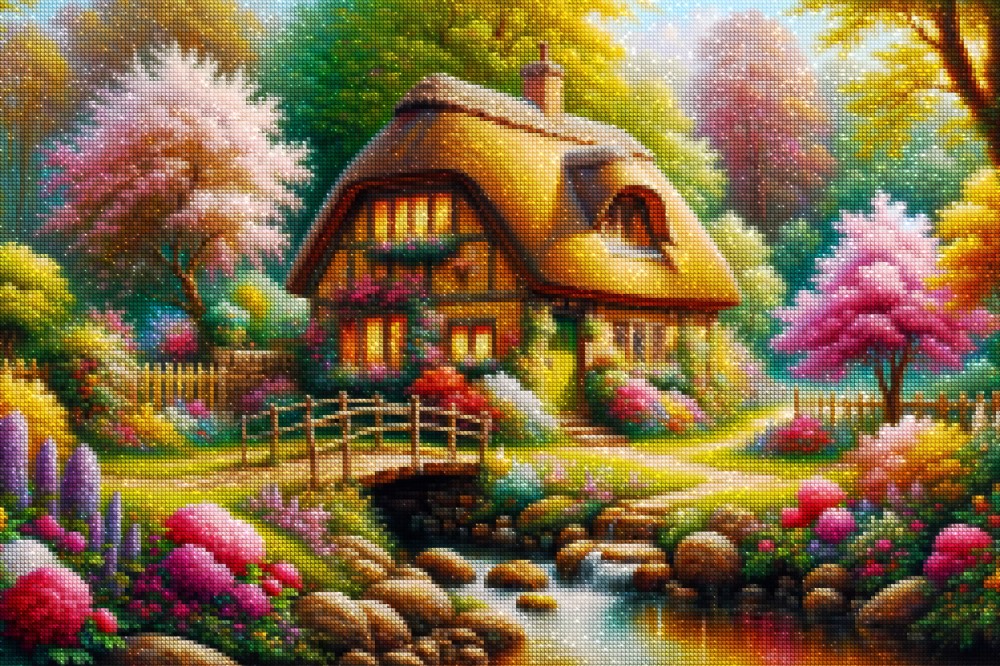 Haft Diamentowy Diamond Painting Mozaika Diamentowa Zestaw DIY 5D Baśniowy Domek 03_2.jpg