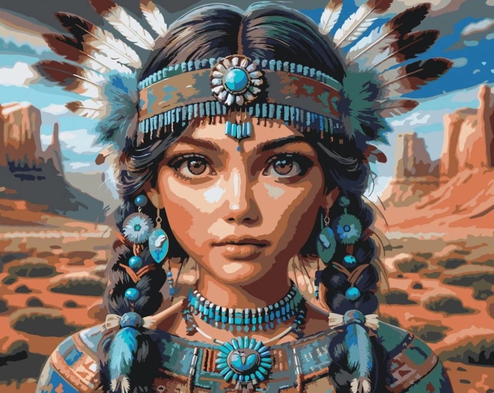 Malowanie po Numerach Zestaw Piękna Indianka 2_2.jpg