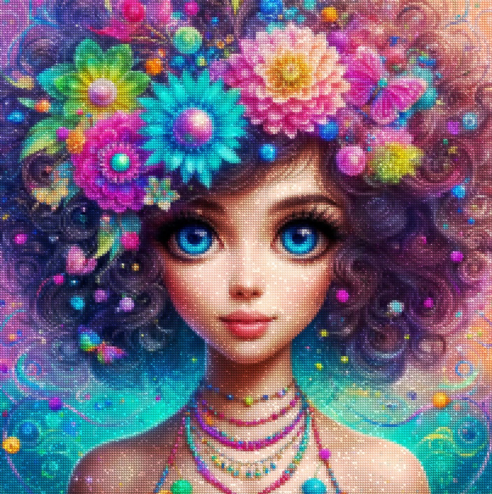 Haft Diamentowy Diamond Painting Mozaika Diamentowa Zestaw DIY 5D Kwiatowa Piękność 2_2.jpg