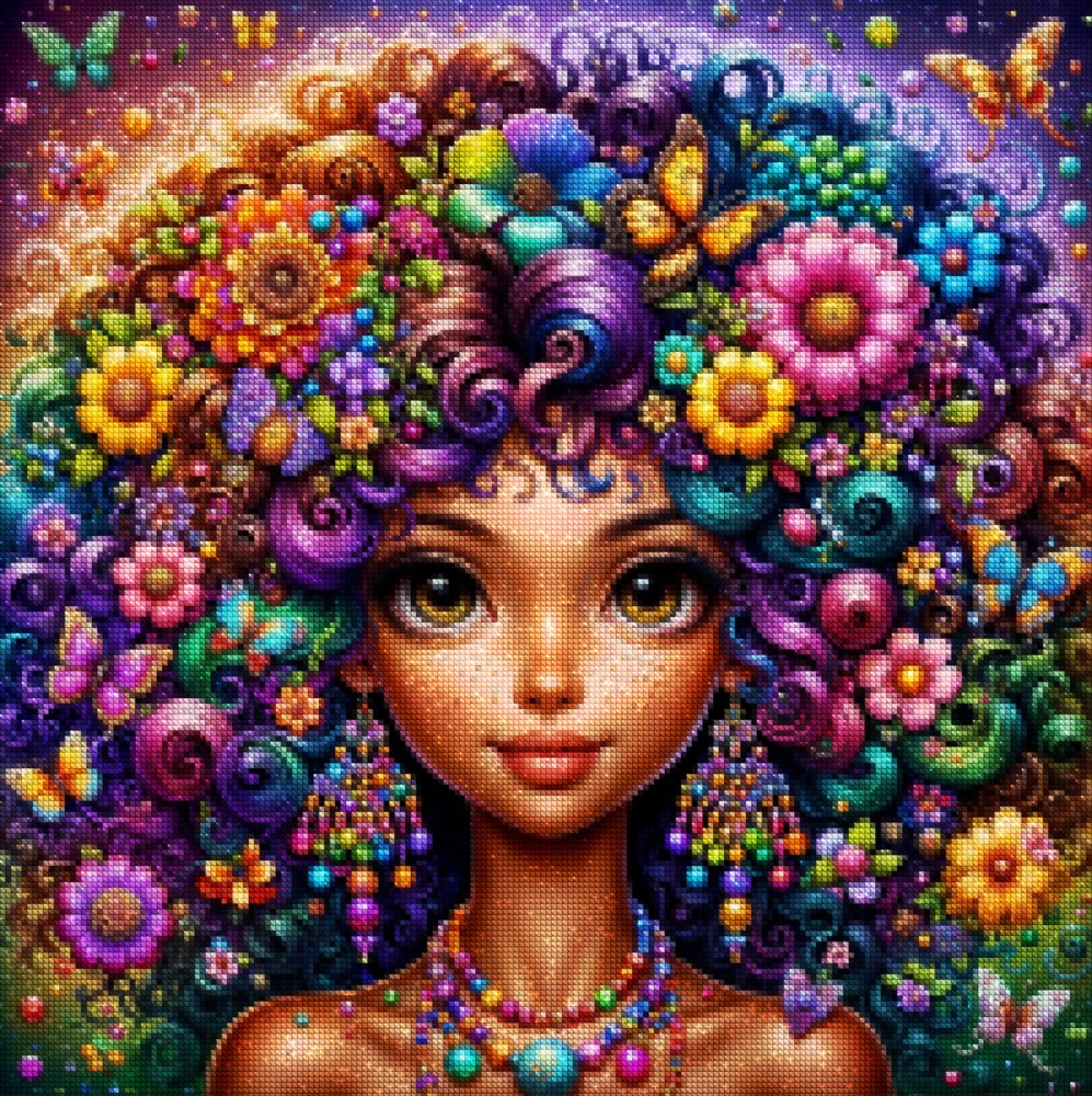 Haft Diamentowy Diamond Painting Mozaika Diamentowa Zestaw DIY 5D Kwiatowa Piękność 3_2.jpg