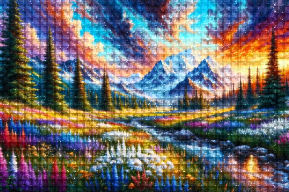 Haft Diamentowy Diamond Painting Mozaika Diamentowa Zestaw DIY 5D Magiczny Krajobraz 01_2.jpg